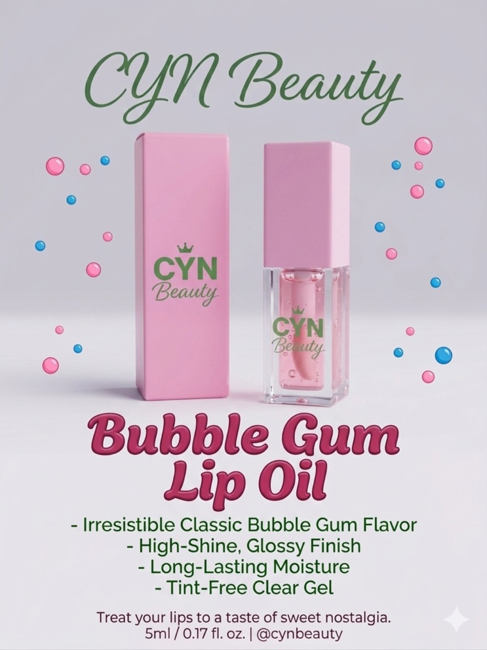 Bubble Gum Lip Oil - Pink